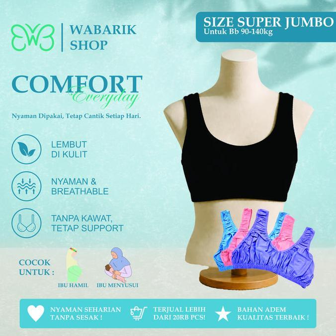 Roin - Bigset 5Pcs Bh Miniset Ld 150 Muat Bb 90-140 Kg Super Jumbo Big Size Wanita Bra Dewasa Seamle