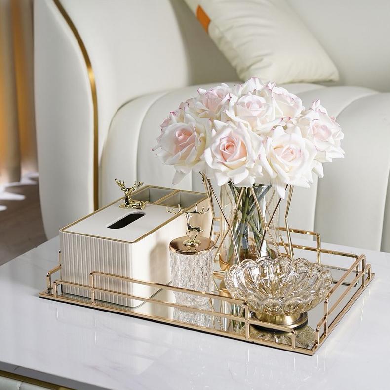 nampan dior gold / tray gold / nampan gold kaca/ nampan seserahan / baki hantaran