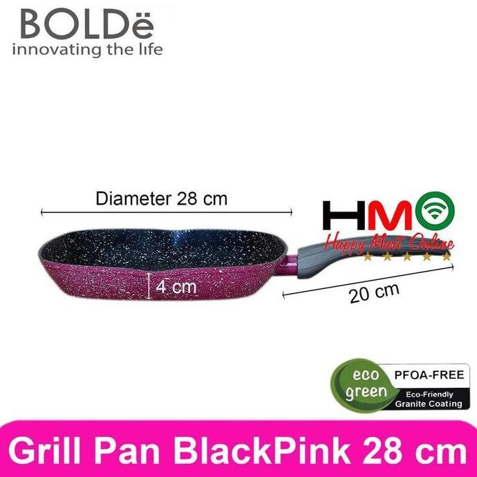 TERBARU - Bolde Grill Pan 28CM Blackpink Granite Bolde Super Pan Grill 28 CM Blackpink Panci Wajan G