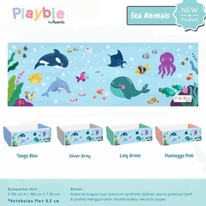 Playbie playmat Bumper Bed / Bumper Box  150x100 Sea Animal series