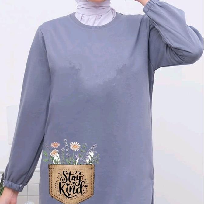 DR142 - Kaos Tunik Wanita/Kaos Tunik Wanita Murah Motif Kantong Samping