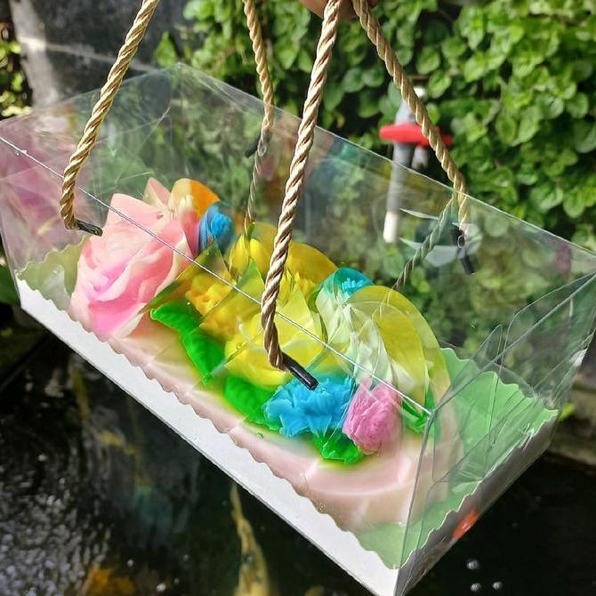 Box Mika Transparan / Box mika /Box kue / Box Cake Handle Tali / Box Handle Mika / Box Cake | HDI03