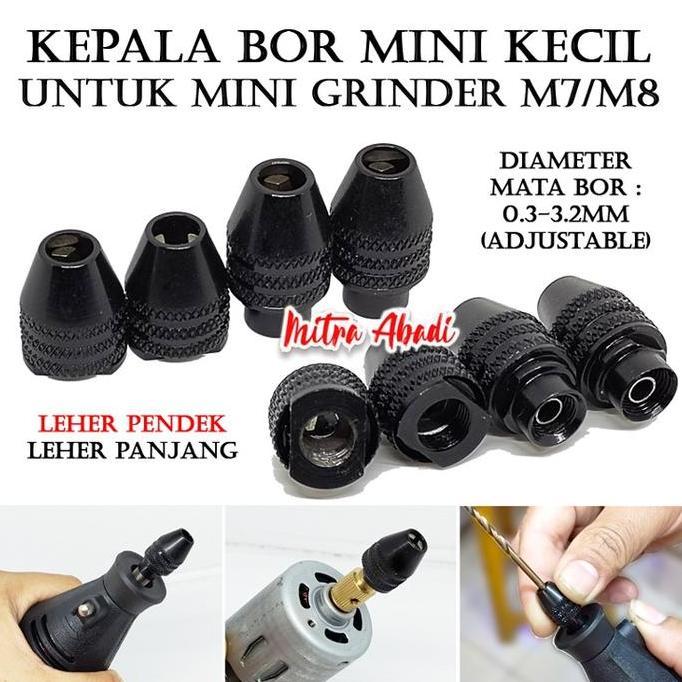 Three Jaws Mini Drill Chuck Screw M7 / M8 - Kepala Bor Kecil Mini