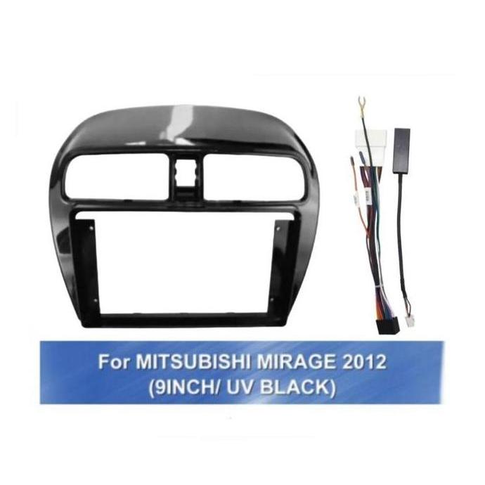 Frame 7 / 9 Inch Mitsubishi Mirage 2012 Uv Black Panel Head Unit