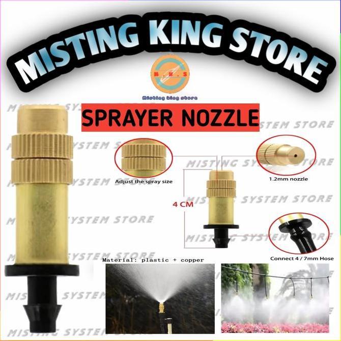 Alat Siram Sprayer Nozzle Spuyer Air Adjustable Misting Selang Pe 7 Mm