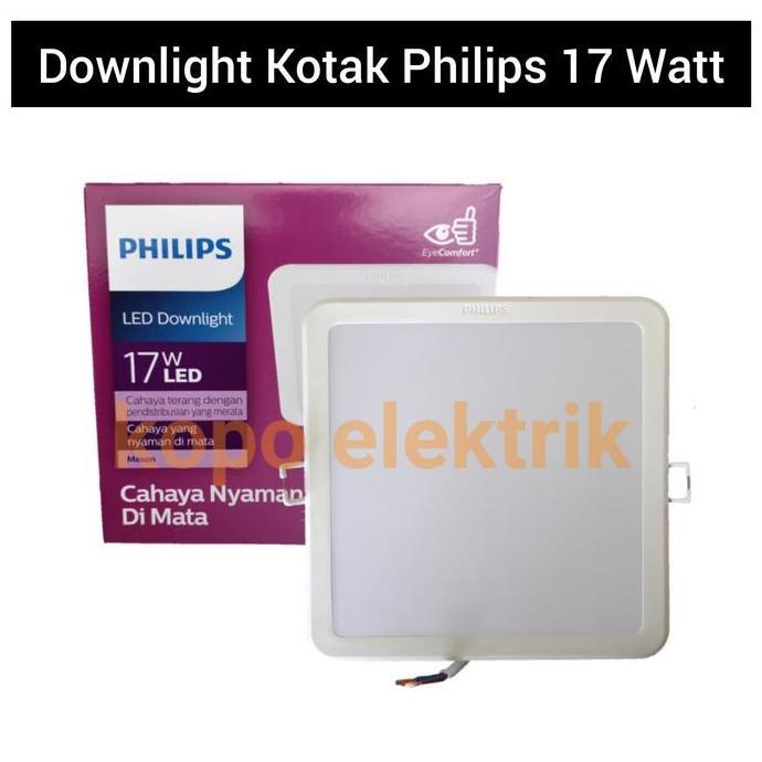 Lampu Led Downlight Philips 17 Watt Kotak Meson Putih 17w Diskon