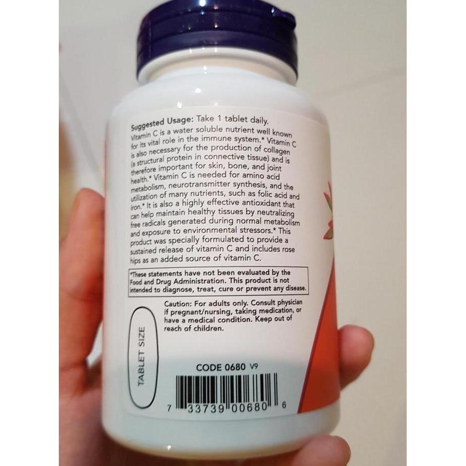 Now Foods Vitamin C - 1000Mg Isi 100 Tablet Now Vitamin C 1000Mg C-500