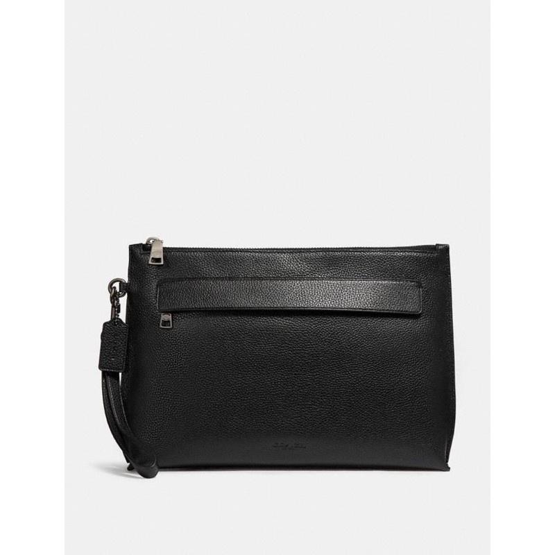 Clutch Pria Branded Co Men Carryall Pouch Pebbled Leather 100% Original