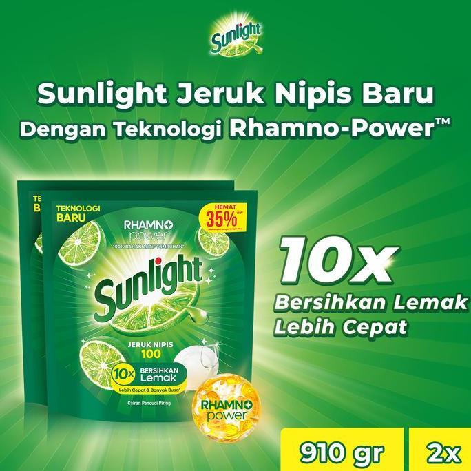 Sunlight Sabun Cuci Pencuci Piring Cair Jeruk Nipis Lime 1000ml Isi 2