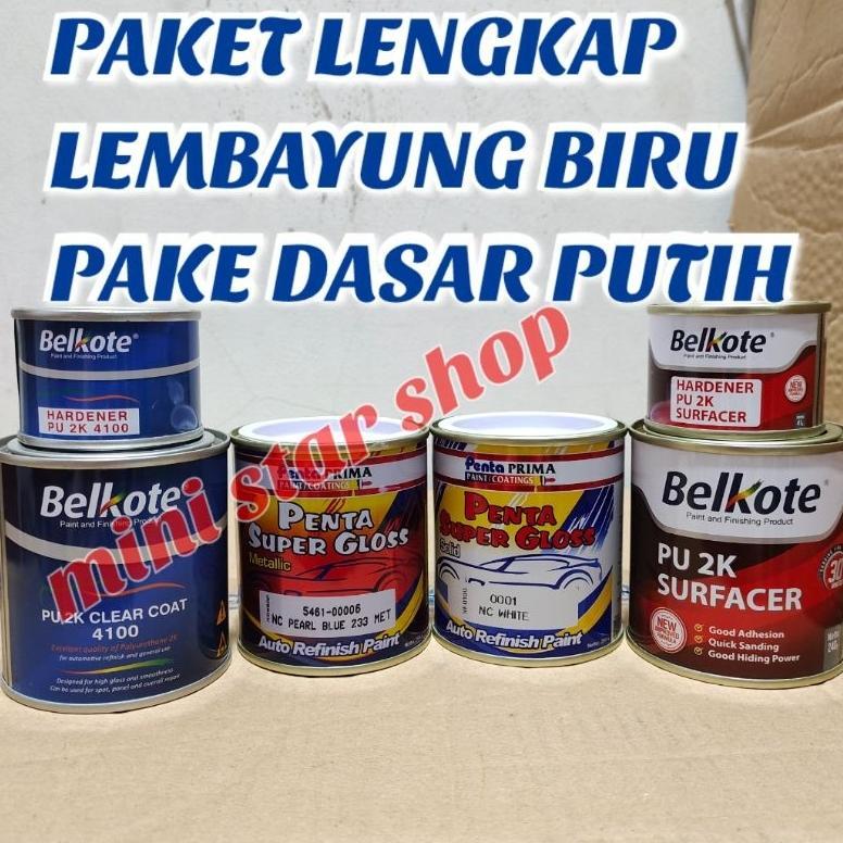 PAKET LENGKAP CAT PENTA SUPER GLOSS LEMBAYUNG BIRU CAT DUCO ,CAT MOBIL,MOTOR Best
