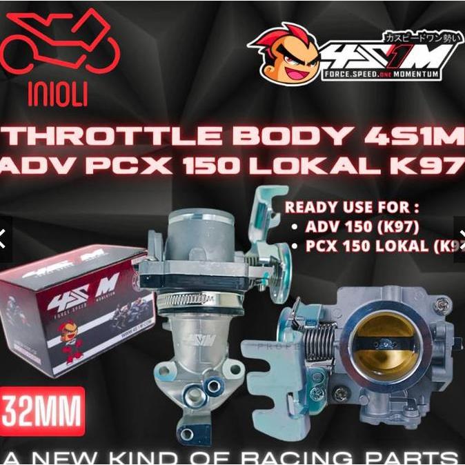 Promo THROTTLE BODY TB 4S1M 30 MM 32 MM ADV 150 PCX 150 LOKAL K97 TB RACING 4S1M 30MM 32MM Diskon