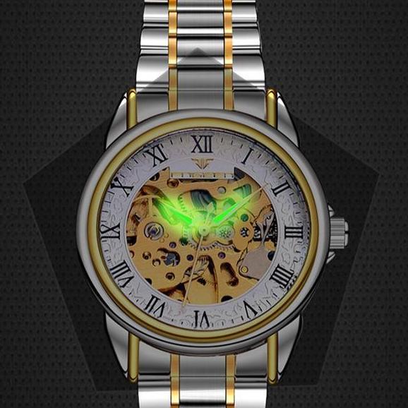 Bw- Fngeen 8866 Otomatis Jam Tangan Pria Anti Air Fashion Stainless Steel Mekanis Terproof Tches