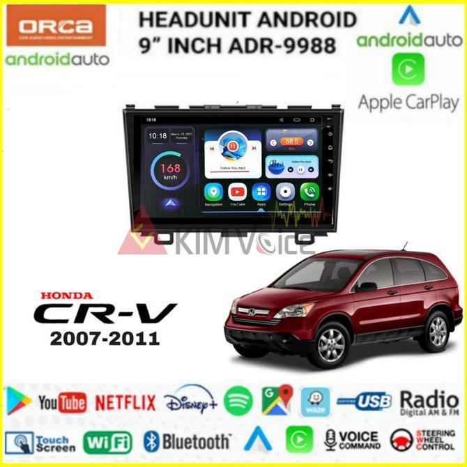 Head Unit Android Orca 9 Inch OEM CRV 2007-2011 + soket pnp