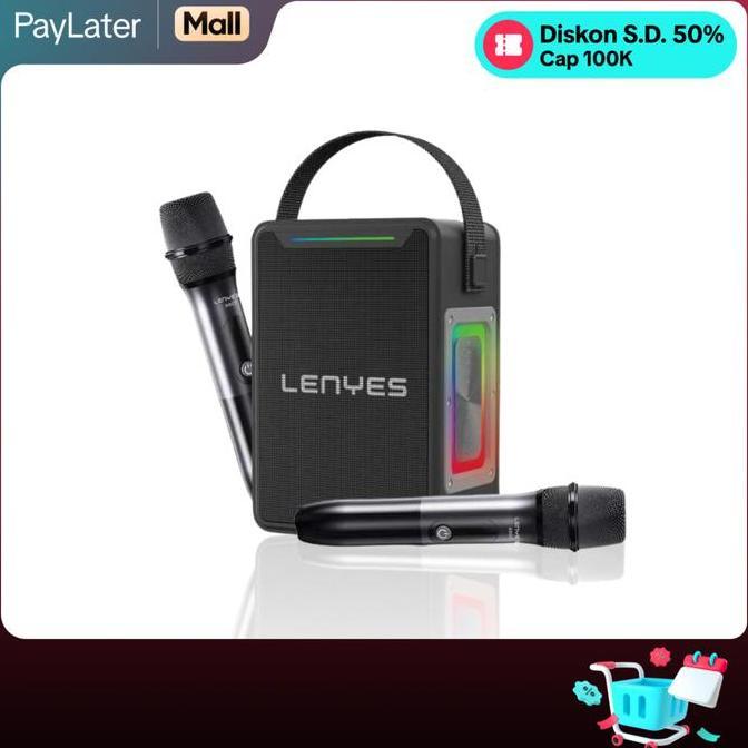 Promo LENYES S857 150W KTV Speaker Karaoke Wireless 5.3 TWS DSP Chip with RGB Lights High Power Bass