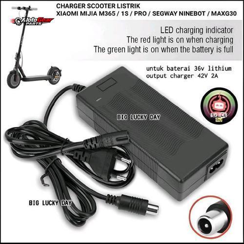 CHARGER SKUTER LISTRIK 42V 2A ADAPTOR UNIVERSAL UNTUK XIAOMI MIJIA M365 PRO 1S SEGWAY NINEBOT ES1 ES