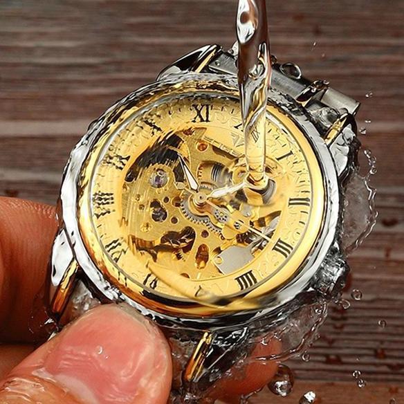 Vintage- Fngeen 8866 Otomatis Jam Tangan Pria Anti Air Fashion Stainless Steel Mekanis Terproof Tche