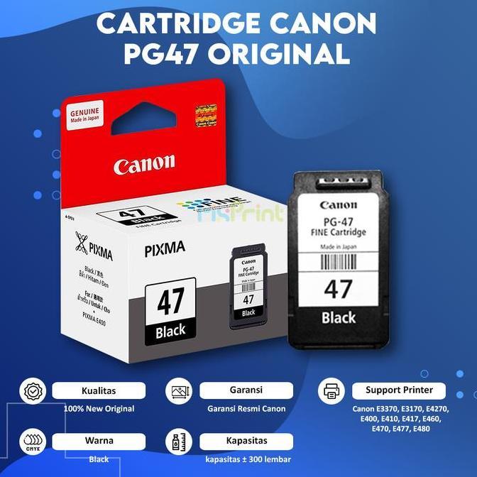 Cartridge Tinta Canon PG47 CL57 Black Color Printer E4570 E410 E4270