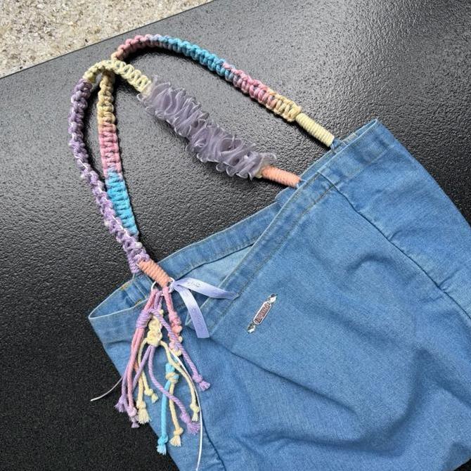 TOTE BAG MACRAME (Bonus charm macrame) Tas Kuliah