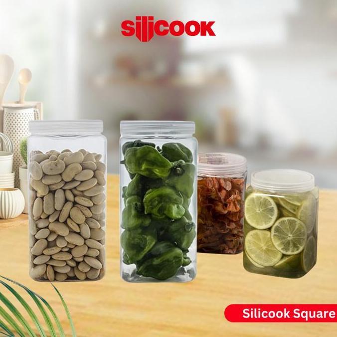Bestseller- Silicook Food Container Square - Food container toples bening transparan plastik kotak s