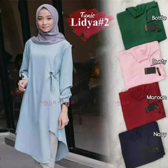 Shop- Lidya Tunik Hijab Muslim Atasan Nita Kekinian Muslimah Fashion Nita Baju Nita Lembut Tebal Pan