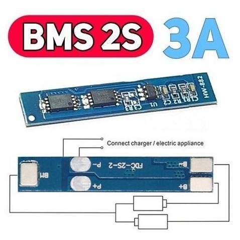 MODUL BMS 2S CHARGER BATERAI LITHIUM 3A MODULE BATTERY CHARGER LI-ION LITHIUM 7.4V 8.4V 18650