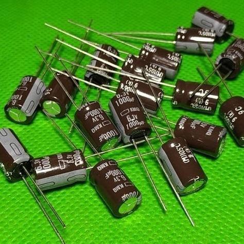10 KAPASITOR ELCO 1.000UF/6.3V 1000 MIKRO 6.3 VOLT 1000UF 6.3V CAPACITOR ELKO 1000UF 6.3V 1000UF 6.3