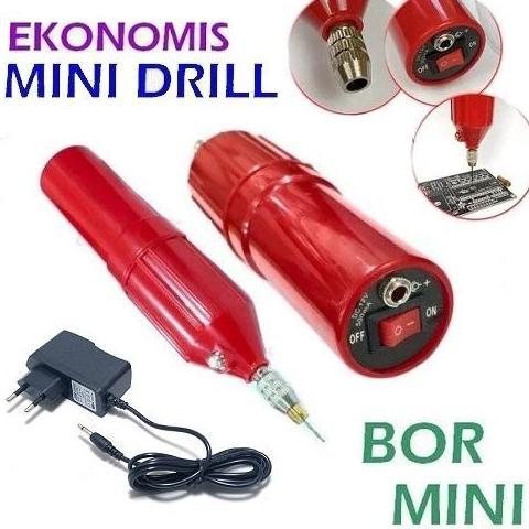 PAKET MINI DRILL BOR GRINDER GERINDA SIAP PAKAI DC 12V 8000-15000 RPM + ADAPTOR 1A UNTUK BOR MINI PC