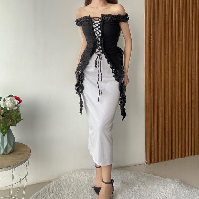 DB128 >> VAV FASHION - GEISYA LACE CORSET TOP / ATASAN KONSER WANITA / OUTFIT KONSER WANITA AESTHETI