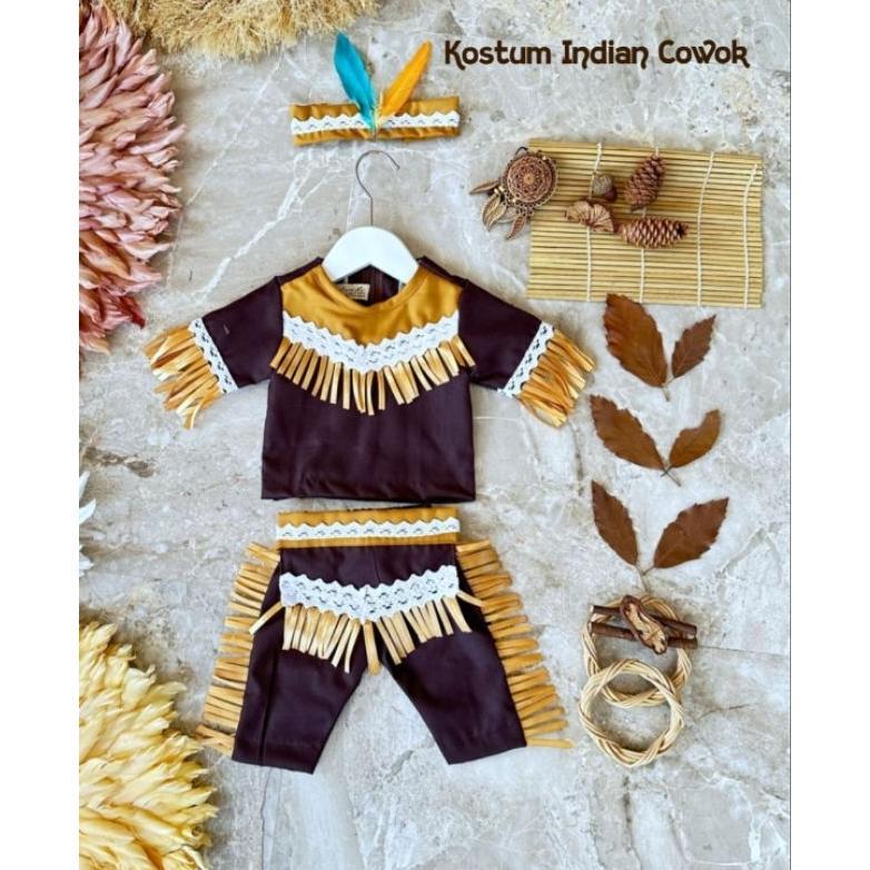 Best Seller Kostum Indian Anak/Baju Indian Afrika Anak/Baju Adat Afrika/Cosplay Indian Anak