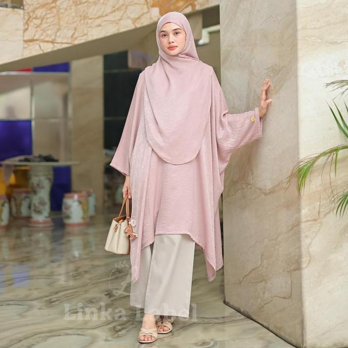 Dress- Abaya Set Kaftan Amira Kaftan Dan Kerudung Gamis Abaya Set Kaftan Raya Santni Silk