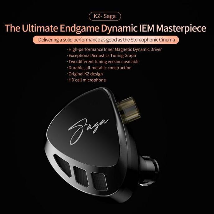 // Kz Saga Single Dd In Ear Earphone Metal With Mic //