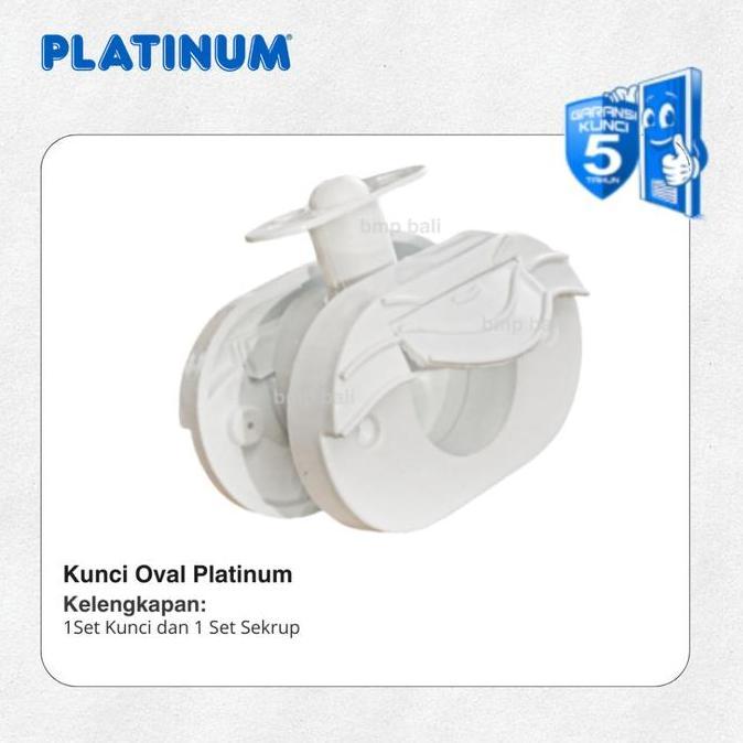 KUNCI OVAL PLATINUM PVC - Kunci Pintu Kamar Mandi PVC anti karat
