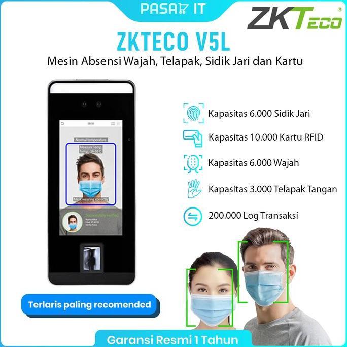 Mesin Absensi jah ZKTeco V5L | Mesin Absen dan Akses Kontrol Speedface V5L Bergaransi
