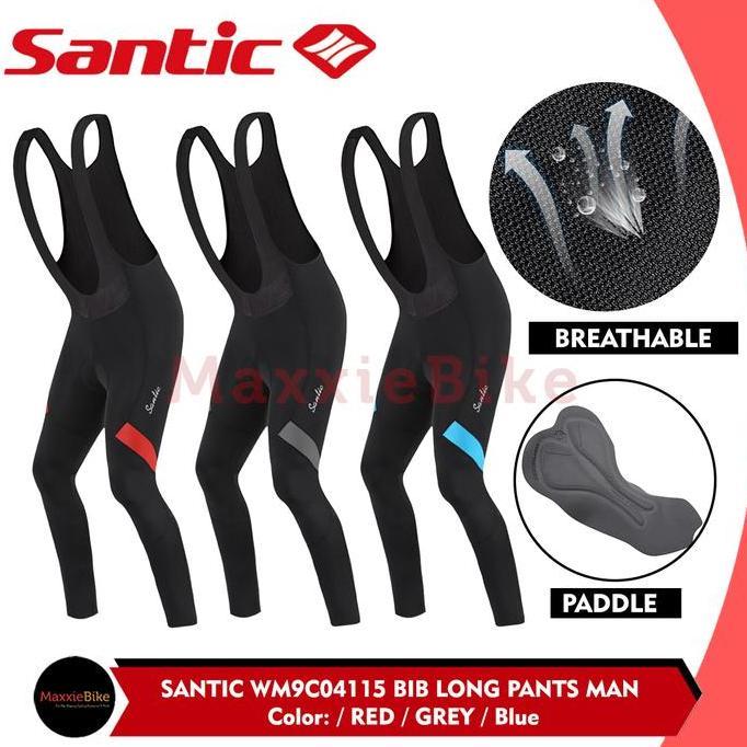 Promo SANTIC Celana Sepeda Pria BIB Long Panjang WM9C04115 Diskon