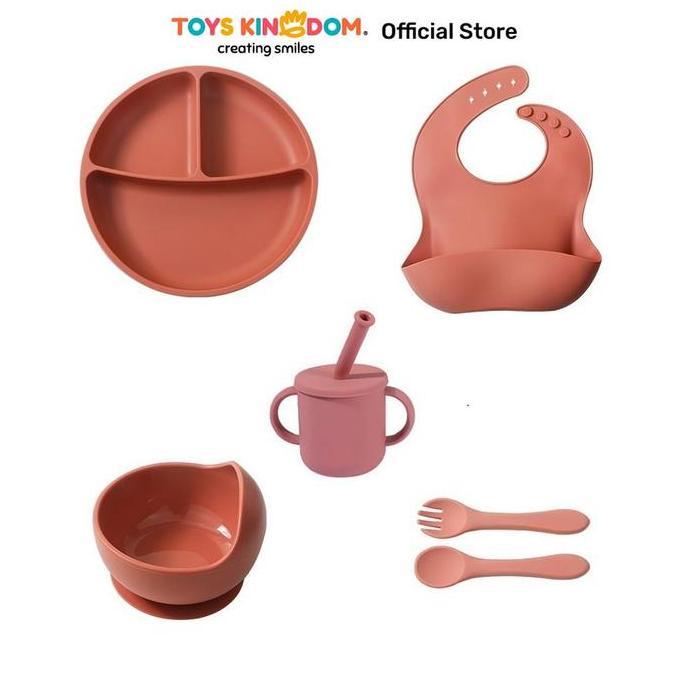 Toys Kingdom Little Giggles Sinya Set 5 Pcs Perlengkapan Makan Anak Silikon - Merah Dining Set Table