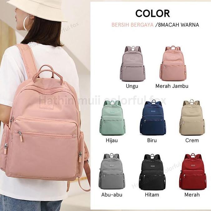 wassyalamaparel - molly0459-tas ransel wanita korean style  anti aircolorful fox 0459 backpack