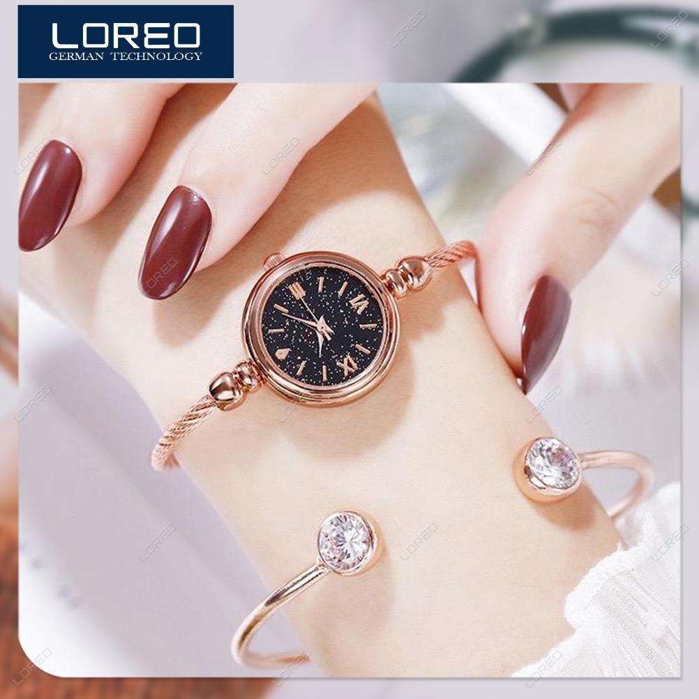 ORIGINAL Loreo - Jam Tangan Wanita Adjustable Model Gelang / Jam Tangan Wanita Kecil
