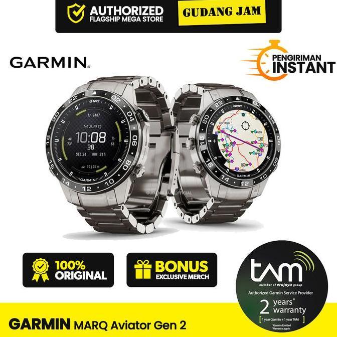 Garmin MARQ Aviator Gen 2 Modern GPS Smartwatch - Garansi Resmi TAM 2 Tahun