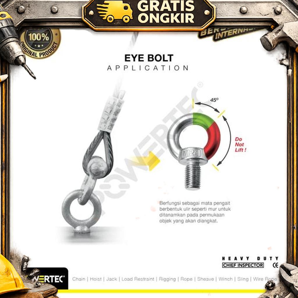 Eye Bolt / Mata Baut Galvanized M42 Powertec