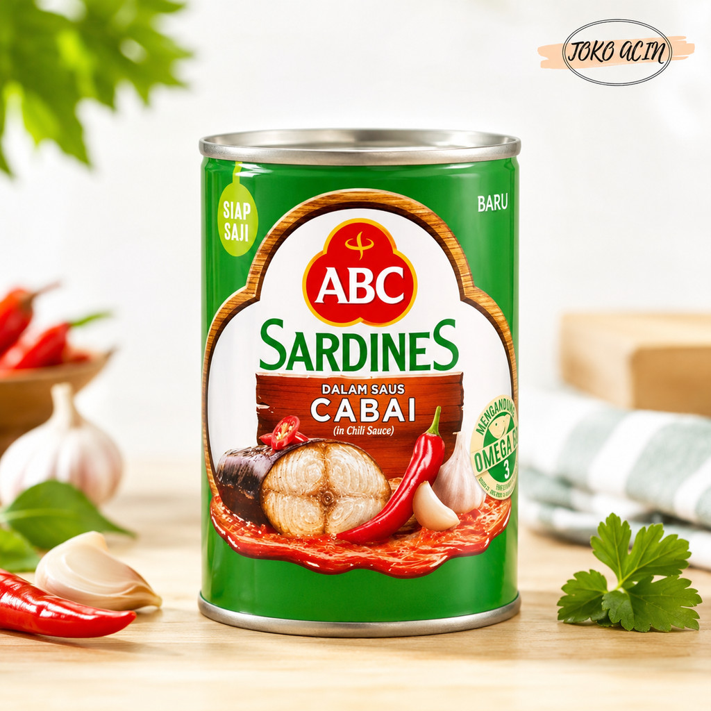 TOKOACIN Sale ABC Sardines Saus Cabai Kaleng 425gr | Sarden Kaleng Siap Saji Ikan Sardine Pedas