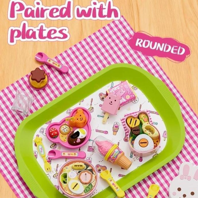 [FREE Piring] Mainan Makan Pudding Jepang Pudding 15pcs/Es krim/Bento beruang/Sendok/Garpu Mainan An