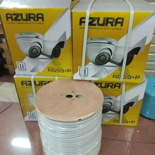 // Kabel Cctv Rg59+Power Azura Warna Putih //