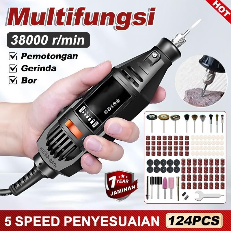 Mini Grinder Engraving Drill Alat Bor Tuner Porting 124Pcs Bor Mini Drill Electric Engraver Penggili