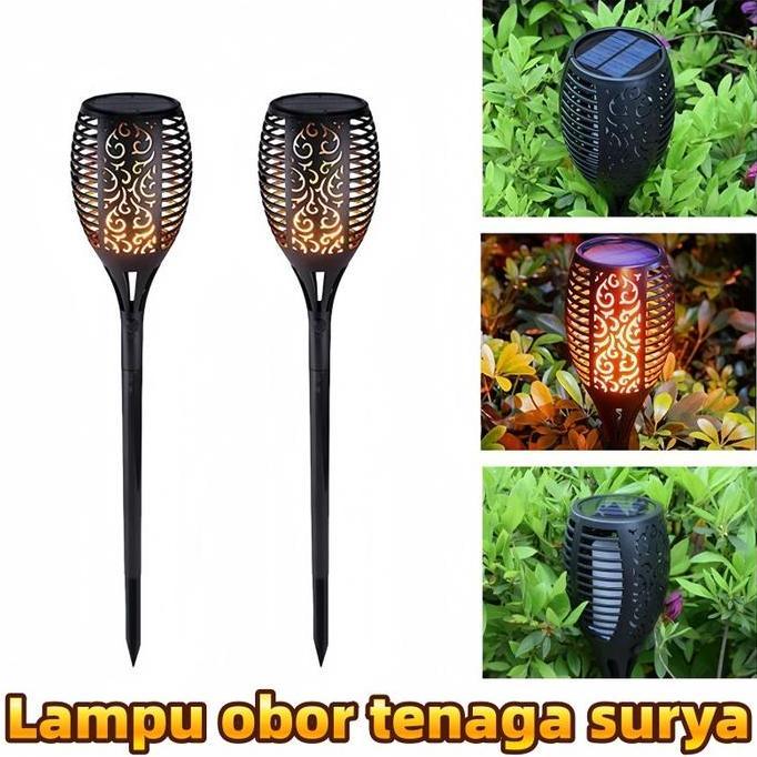 CAOROKY Lampu Hias Taman Solar Lampu Taman Obor Solar LED Lampu Taman Solar Model Api Obor lampu  si
