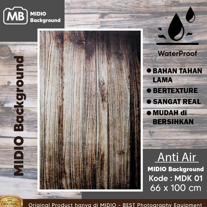 Studio- Background Foto Studio 3D Terproof Midio Motif Kayu 3D Ukuran 66X100