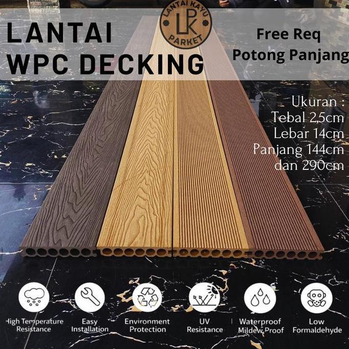 Lantai Decking WPC Anti UV - Decking WPC Batangan Outdoor