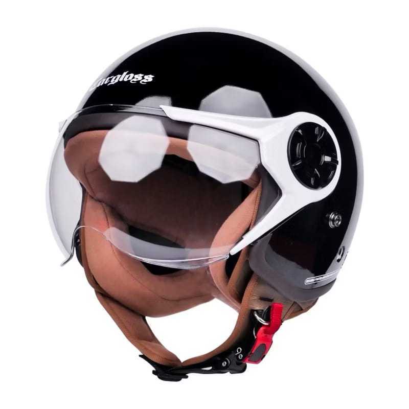 Helm Cargloss Hijab YRH / Cream / HITAM Glossy EMBOSS SNI