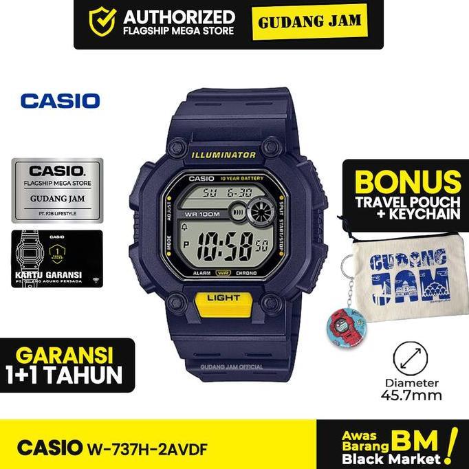 Jam Tangan Digital Pria Casio W-737H-2AVDF W 737H