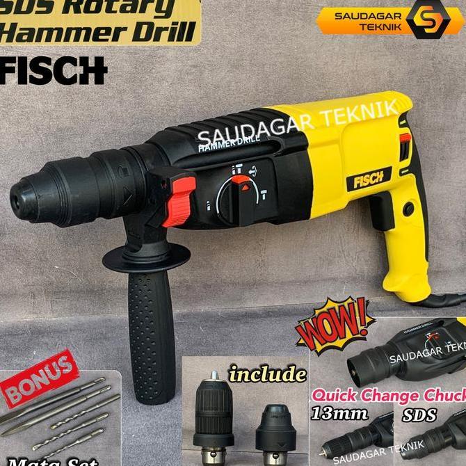 Mesin Bor Bobok Tembok Beton Sds Plus Fisch Rotary Hammer Mata Bor Sds +