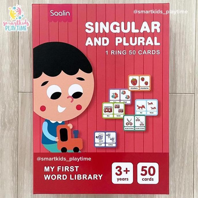 Saalin Singular and Plural My First Word Library Flash Cards Mainan Edukasi Anak New